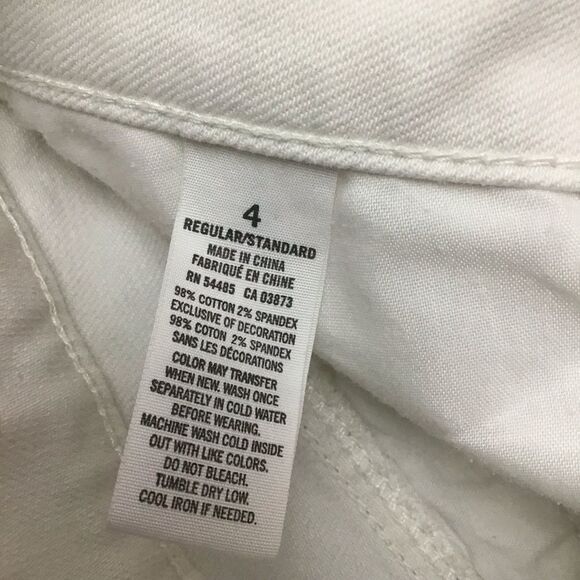 Edgy American Eagle Outfitters sexy mini skirt white jeans denim zippers size 4 - Picture 6 of 9